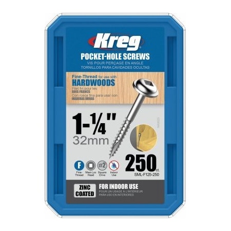 Kreg 250CT Fine Hole Screws SML-F125-250